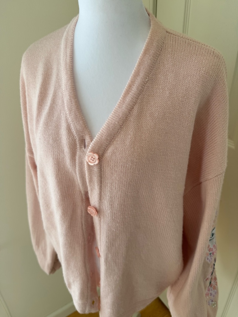 Kiki’s Delivery Service Cardigan Studio Ghibli Pink Embroidered Cat Sweater XL - Picture 4 of 11